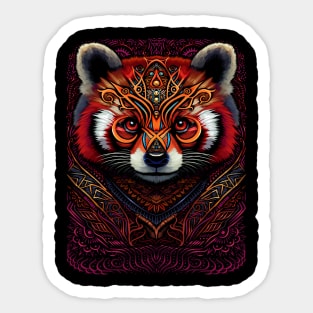 Indian tribal red panda Sticker